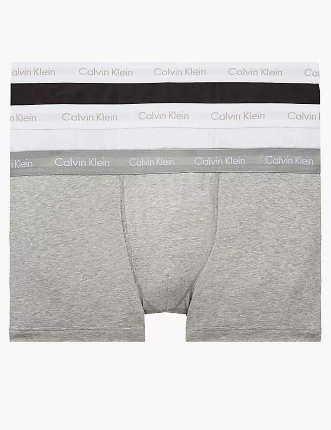 Calvin Klein Cotton Stretch Trunks 3 Pack Black/White/Grey Heather