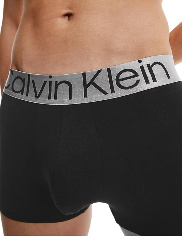 Calvin Klein Mens Steel Cotton Trunks 3 Pack Black/White/Grey Heather
