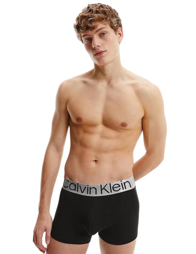 Calvin Klein Mens Steel Cotton Trunks 3 Pack Black/White/Grey Heather