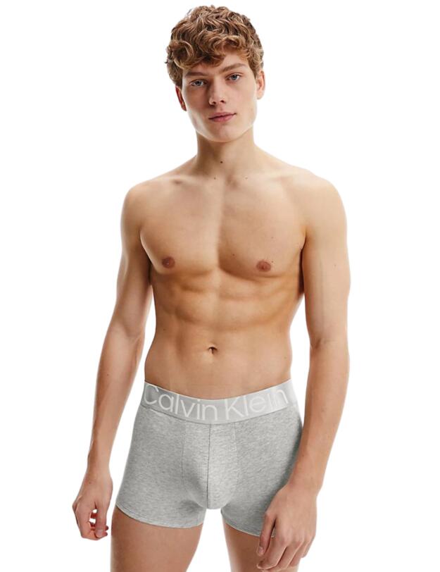 Calvin Klein Mens Steel Cotton Trunks 3 Pack Black/White/Grey Heather