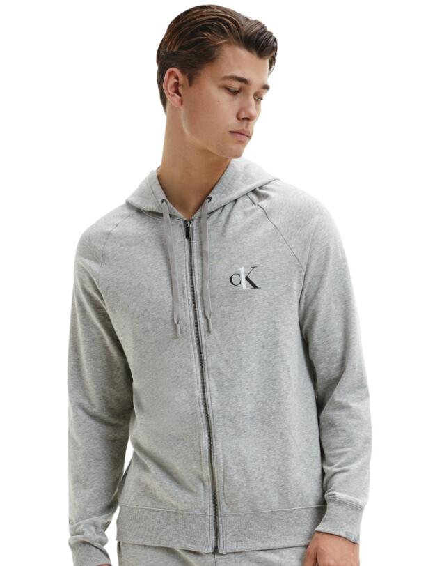 Calvin Klein CK One Full Zip Hoodie Grey Heather