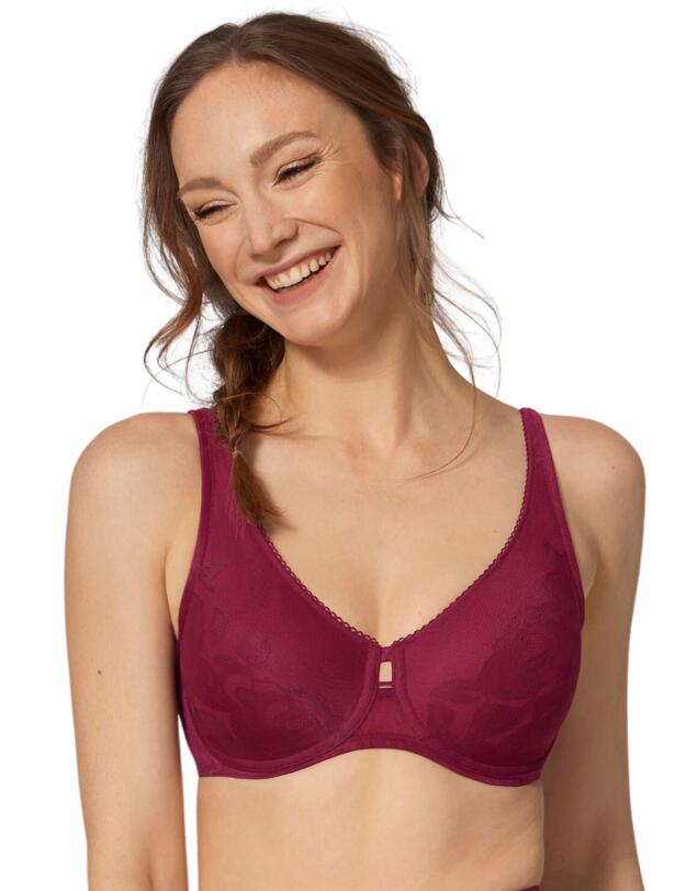 Triumph Wild Rose Sensation Minimiser Bra Bordeaux