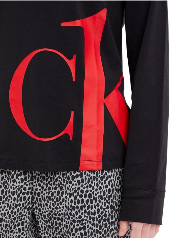 Calvin Klein CK One Sleep Pyjama Top Black/Exact Logo