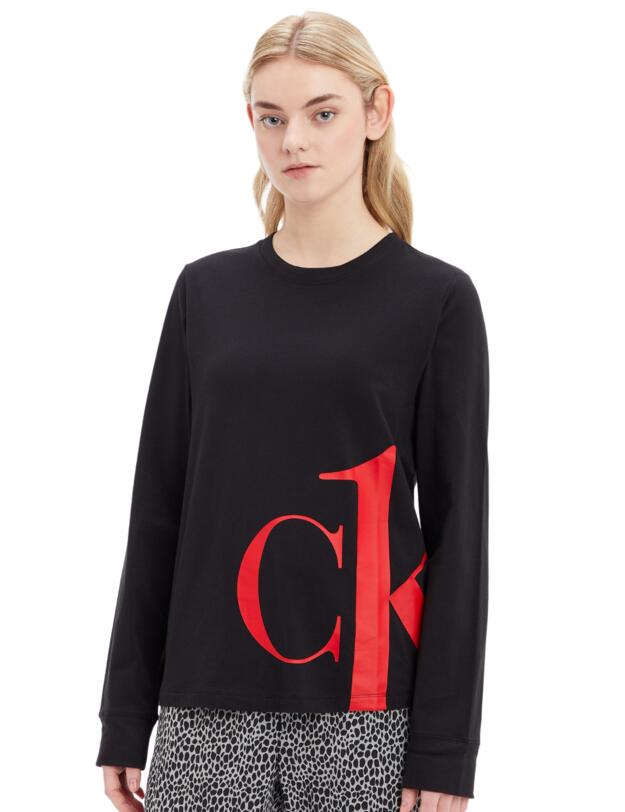 Calvin Klein CK One Sleep Pyjama Top Black/Exact Logo
