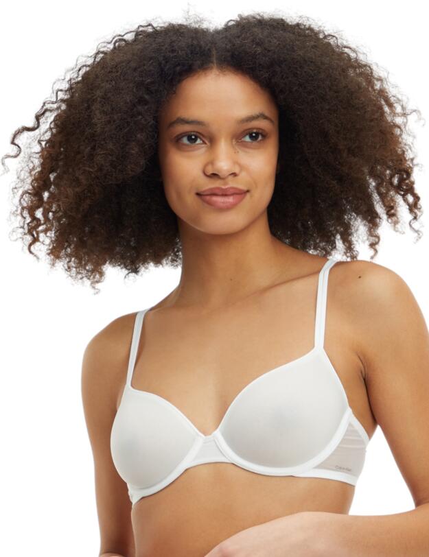 Calvin Klein Sheer Marquisette Lightly Lined Demi Bra White