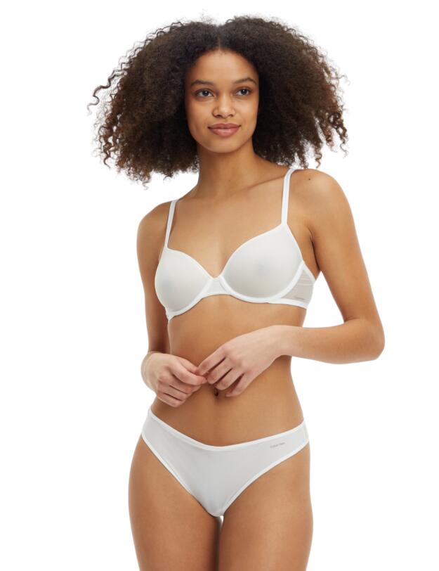 Calvin Klein Sheer Marquisette Lightly Lined Demi Bra White