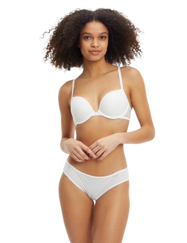 Calvin Klein Sheer Marquisette Push Up Plunge Bra White