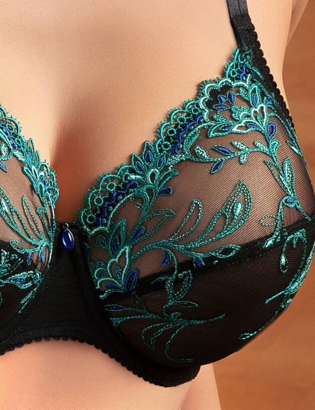 BCH2830 Lise Charmel Secrete Emeraude Full Cup Bra - BCH2830 Noir Vert