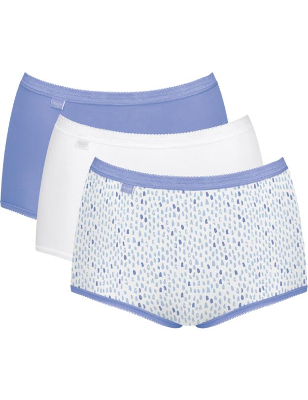 Sloggi Basic+ Maxi Brief 3 Pack Blue/White Combination