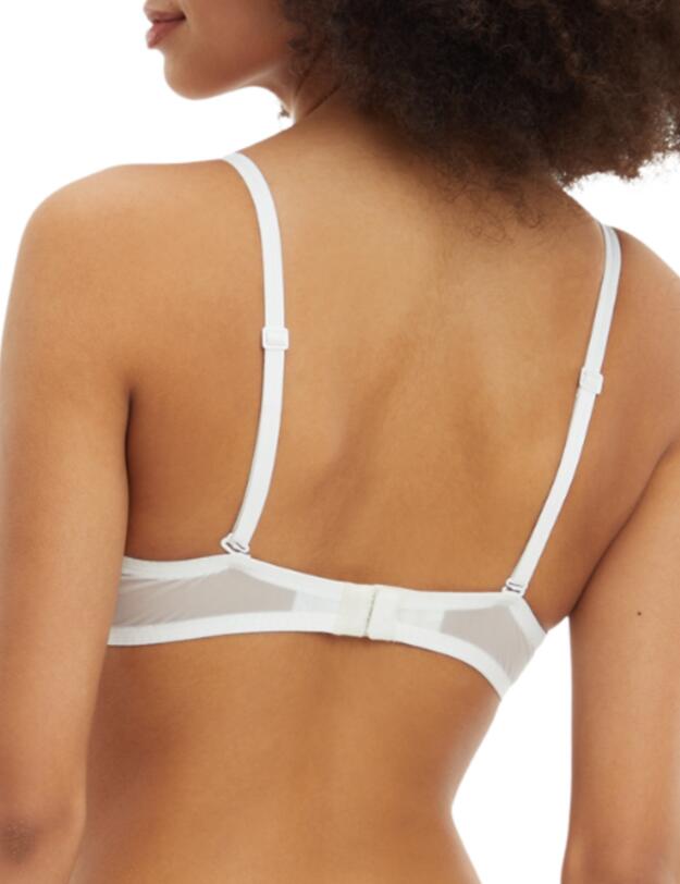 Calvin Klein Sheer Marquisette Push Up Plunge Bra White