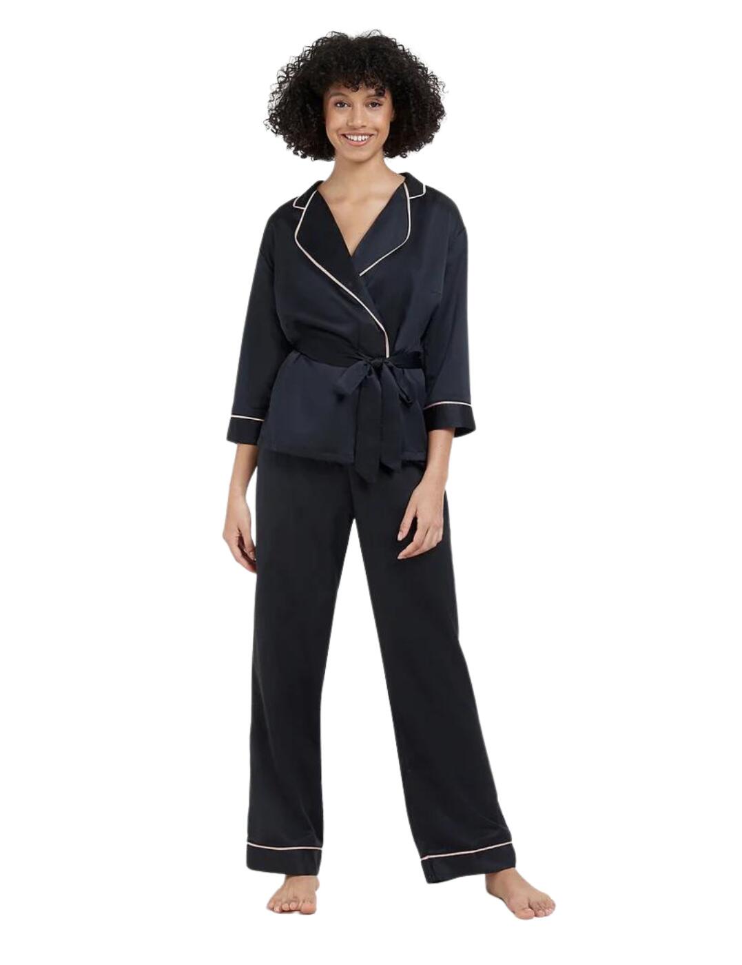 Bluebella Wren Kimono and Trouser Set Black