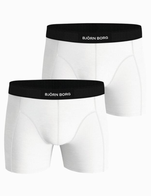 Bjorn Borg Premium Cotton Stretch Boxer 2 Pack White