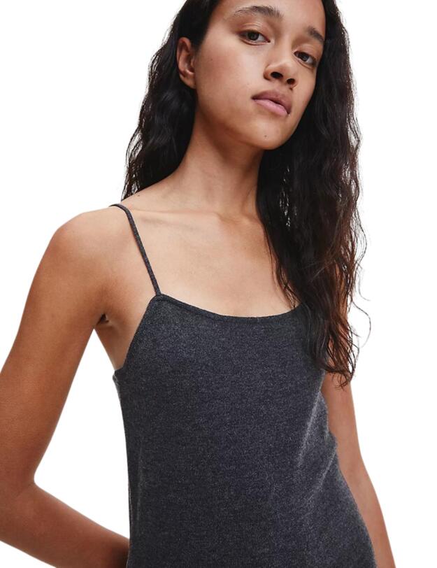 Calvin Klein Sweater Lounge Night Dress Charcoal Heather