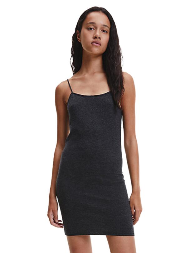 Calvin Klein Sweater Lounge Night Dress Charcoal Heather
