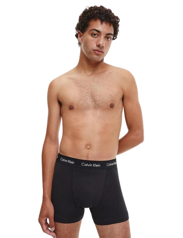 Calvin Klein Mens Cotton Stretch Trunk 3 Pack Zero Below/Dark Lavender/Black