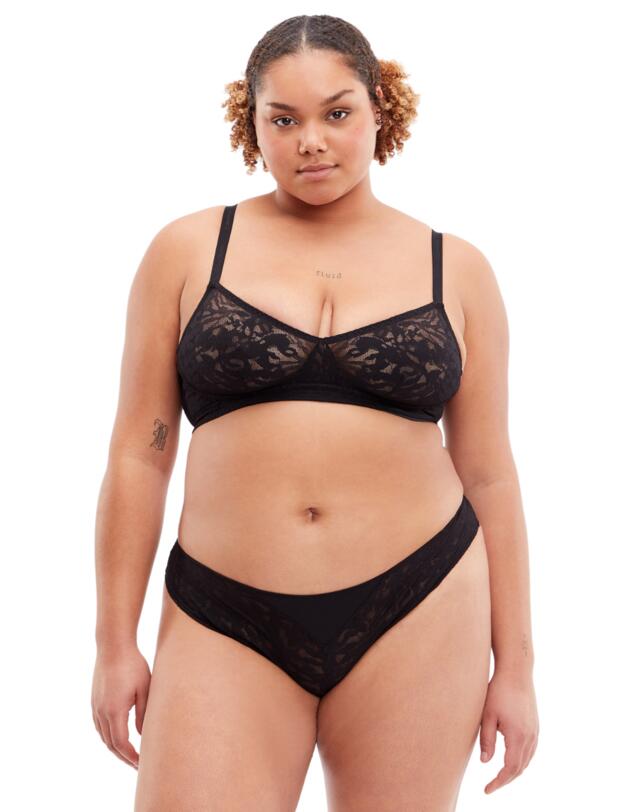 Calvin Klein Ultra-Soft Lace Unlined Bralette Black