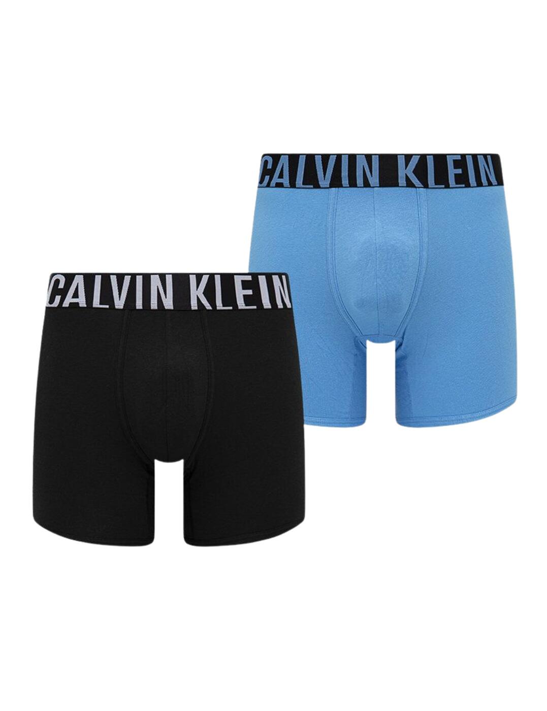 Calvin Klein Mens Intense Power Boxer Brief 2 Pack Black/Signature Blue	