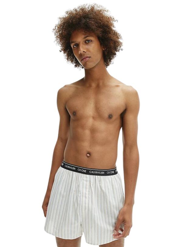Calvin Klein Mens CK One Boxer Slim 3 Pack Halftone Logo/Grey H/Triple Stripe