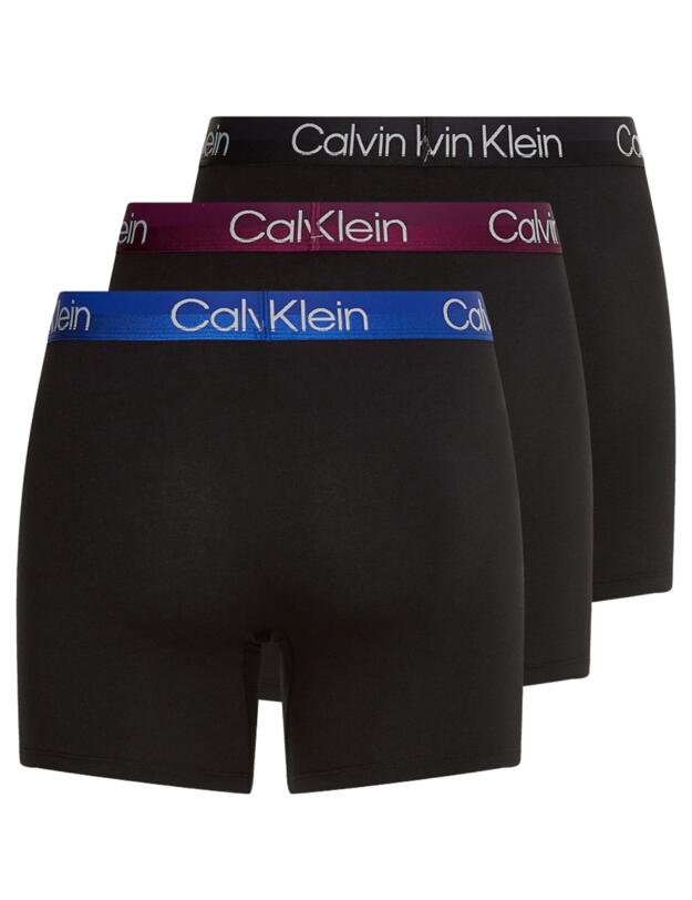 Calvin Klein Mens Modern Structure Boxer Briefs 3 Pack Providence Blue/Groovy Plum/Black