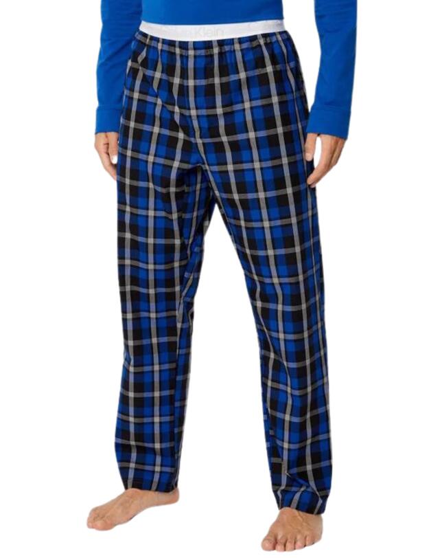 Calvin Klein Modern Structure Long Pyjama Set Blue Top/Structure Field Bottom