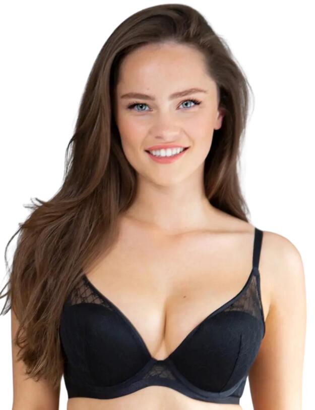 Pour Moi Logo Mania Lightly Padded Bra Black