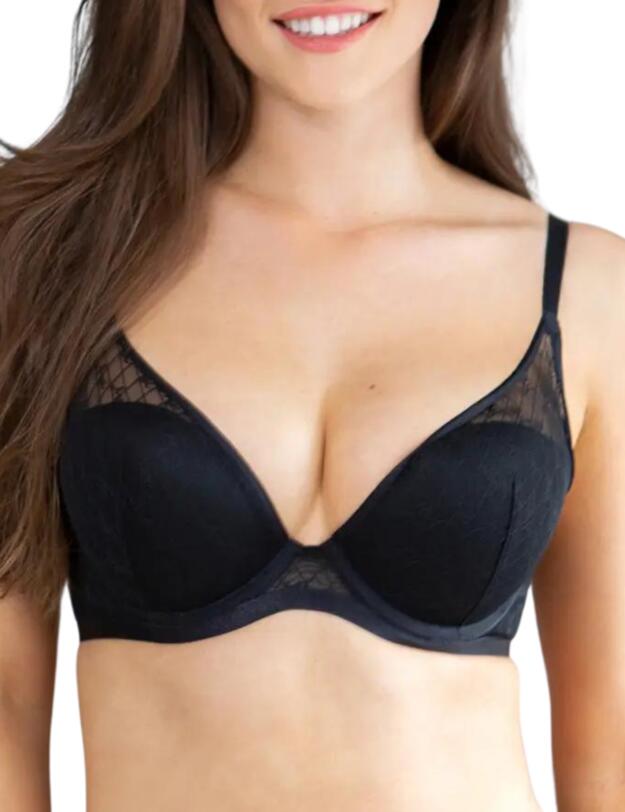 Pour Moi Logo Mania Lightly Padded Bra Black