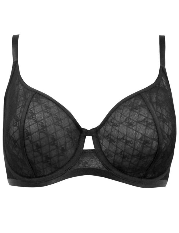 Pour Moi Logo Mania Underwired Bra Black