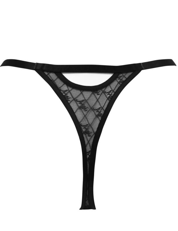 Pour Moi Logo Mania Thong Black