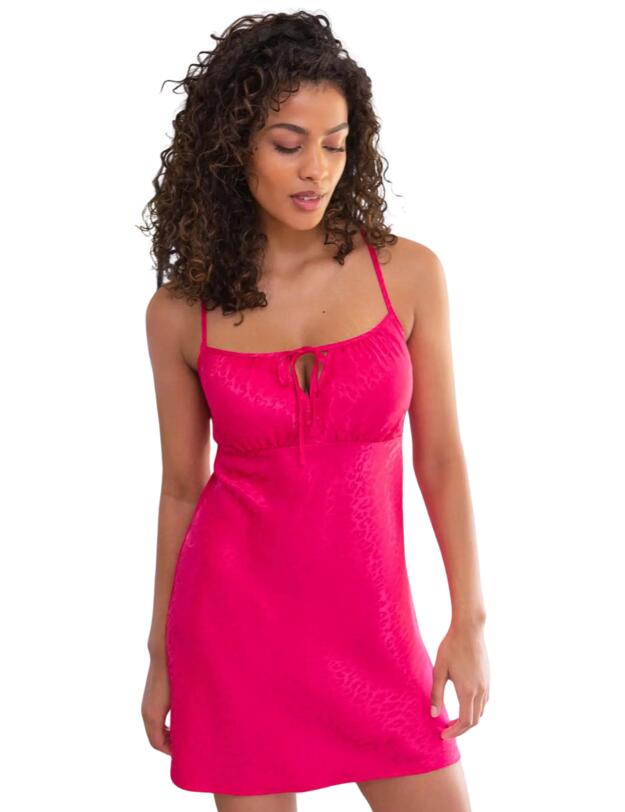 Pour Moi Satin Jacquard Chemise Raspberry