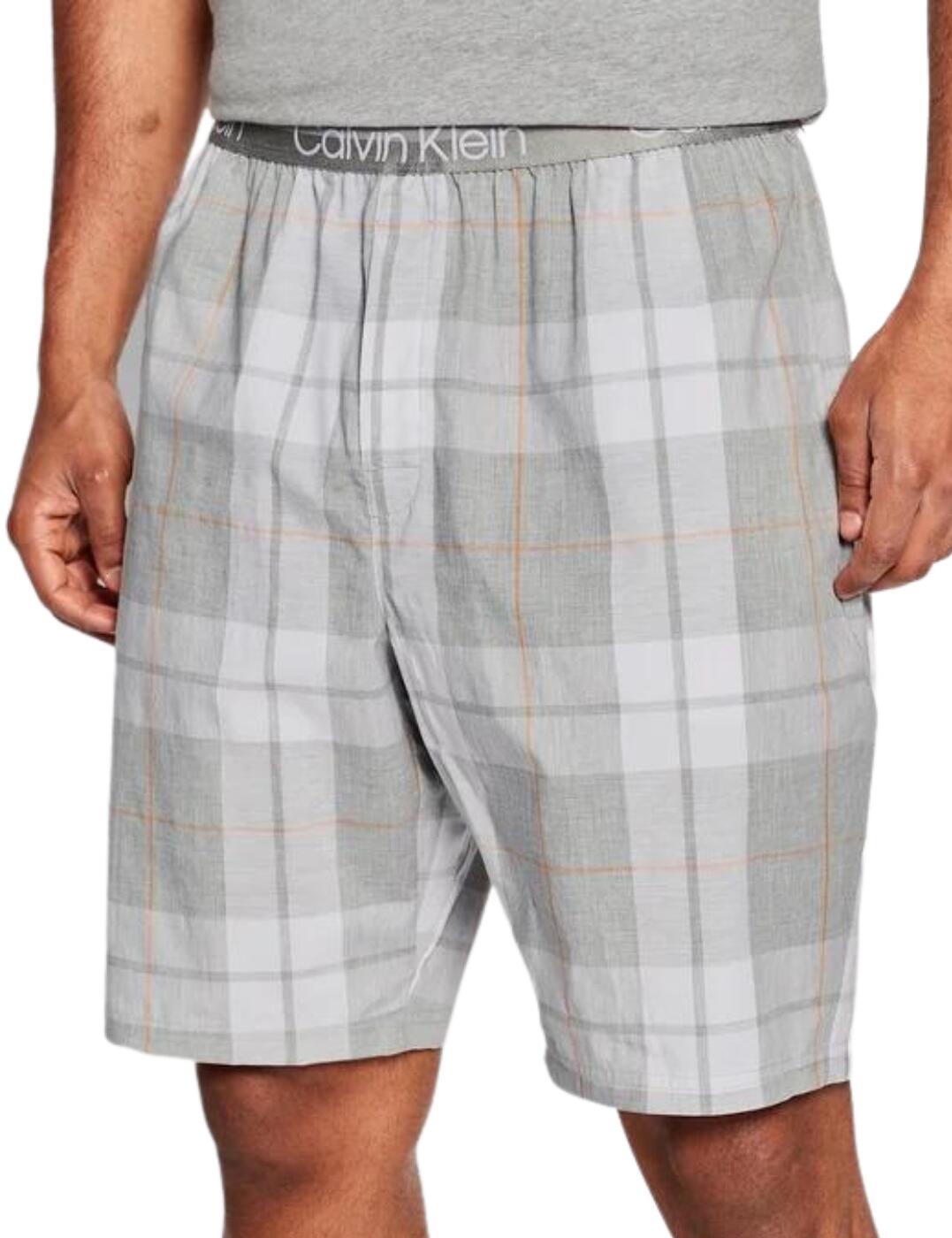 Calvin Klein Relaxed Fit Sleep Shorts Graphic Plaid/Grey Heather
