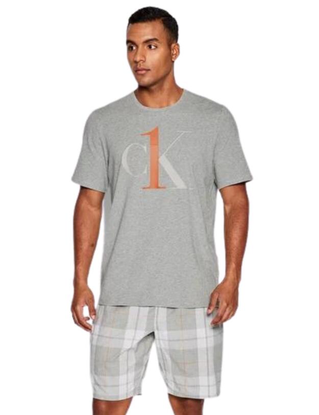 Calvin Klein Relaxed Fit Sleep Shorts Graphic Plaid/Grey Heather