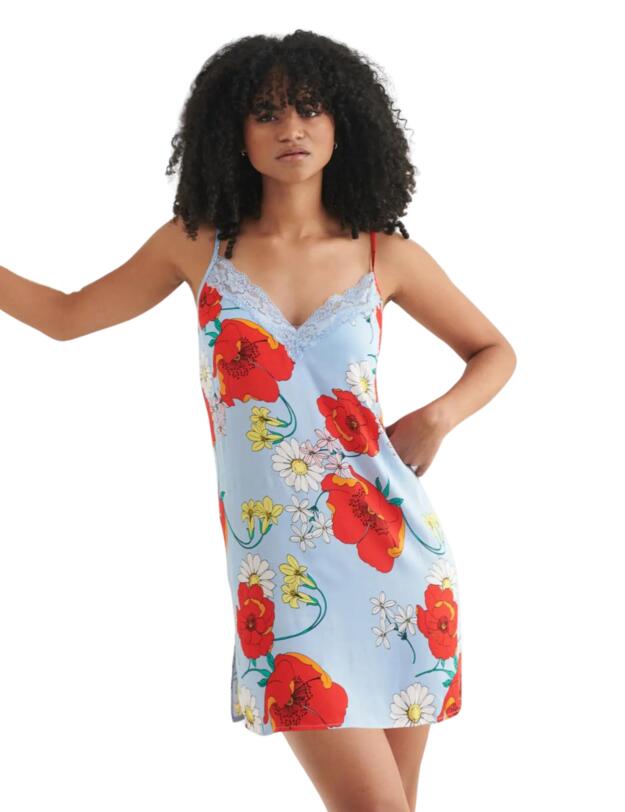 Pour Moi Luxe Woven Chemise Blue Poppy
