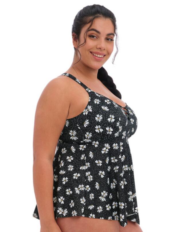 Elomi Plain Sailing Moulded Tankini Top Black Daisy 