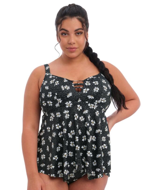 Elomi Plain Sailing Moulded Tankini Top Black Daisy 