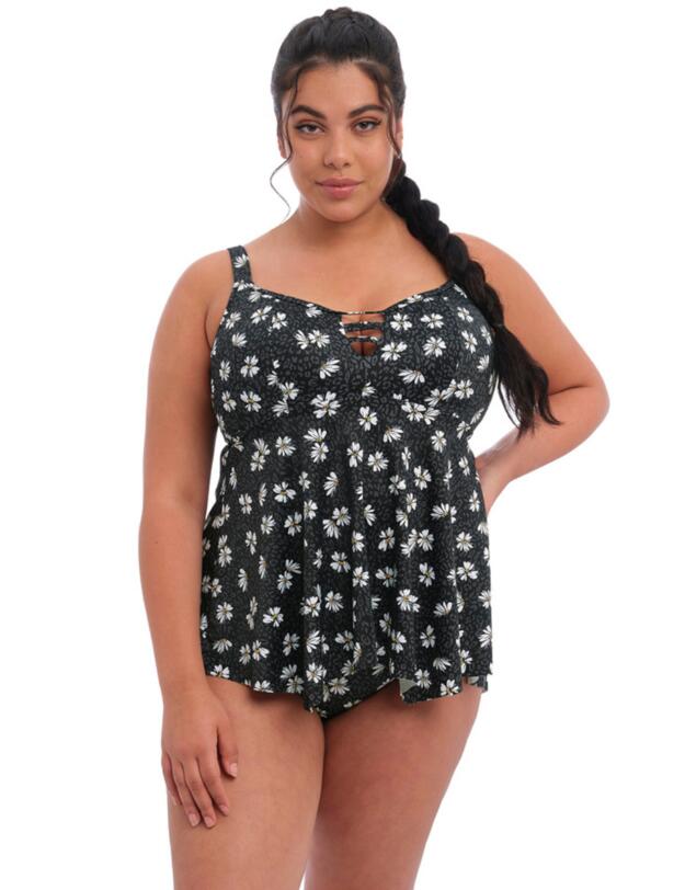 Elomi Plain Sailing Moulded Tankini Top Black Daisy 
