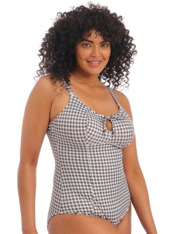 Elomi Checkmate Moulded Swimsuit Grey Marl