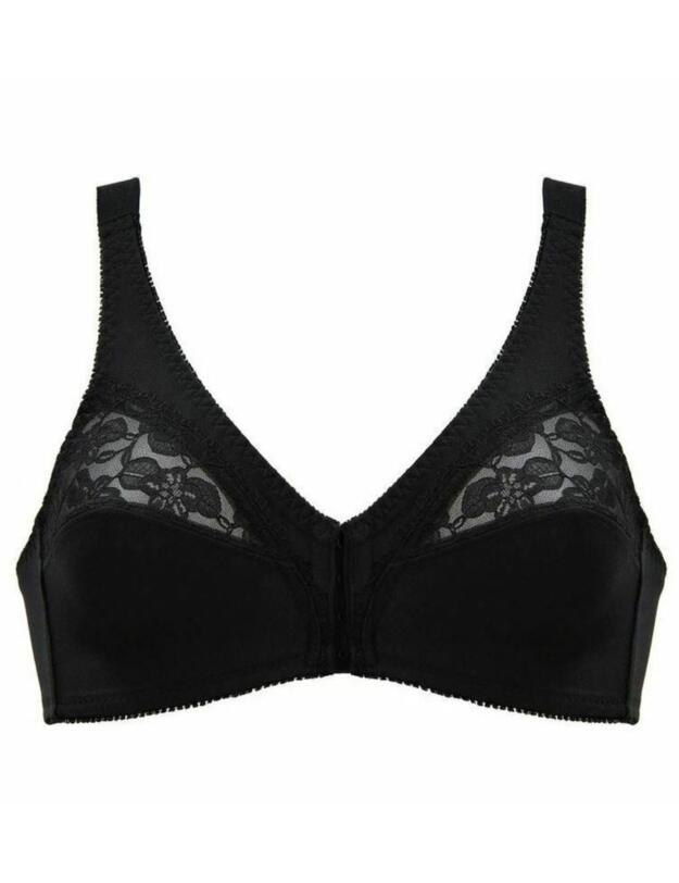 Naturana Front Fastening Bra Black