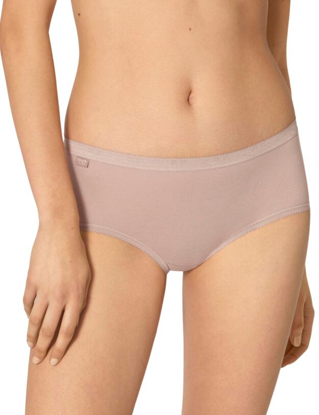 Sloggi Basic Midi Brief 3 Pack Black White Nude