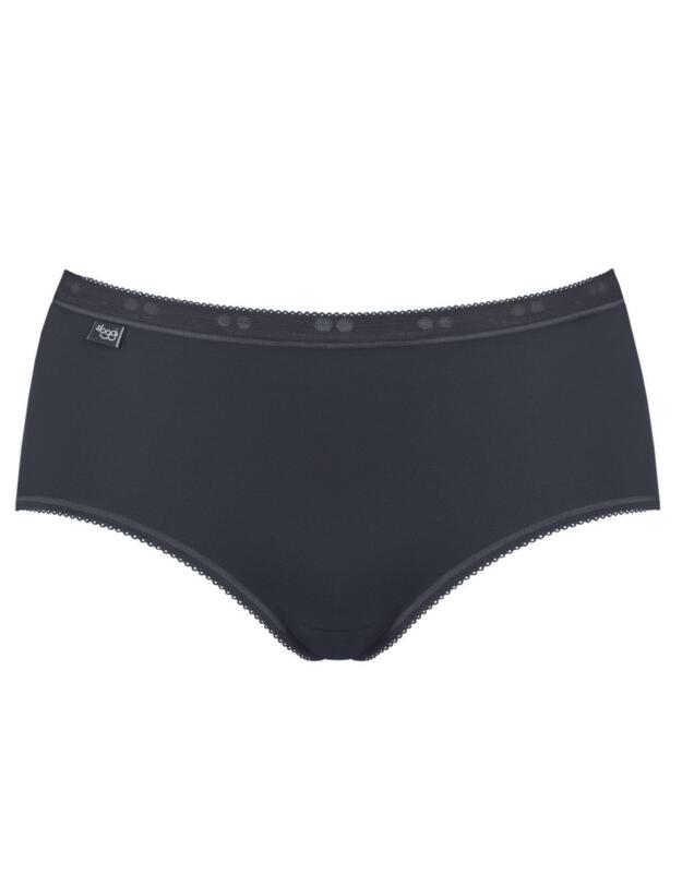 Sloggi Basic Midi Brief 3 Pack Black White Nude