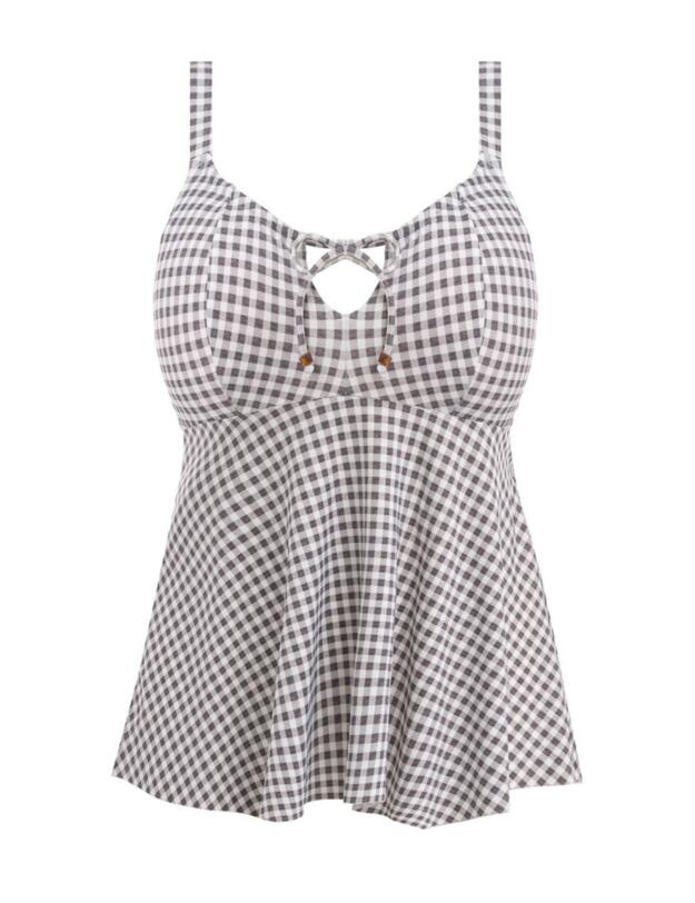 Elomi Checkmate Moulded Tankini Top Grey Marl
