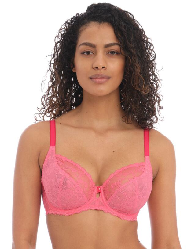 Freya Offbeat Underwired Plunge Bra Pink