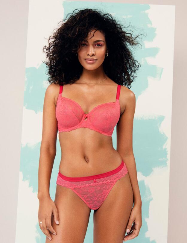Freya Offbeat Underwired Plunge Bra Pink