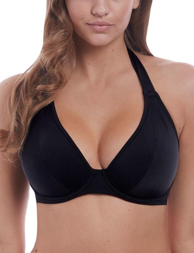 Freya Remix Underwired Padded Halterneck Bikini Top Black