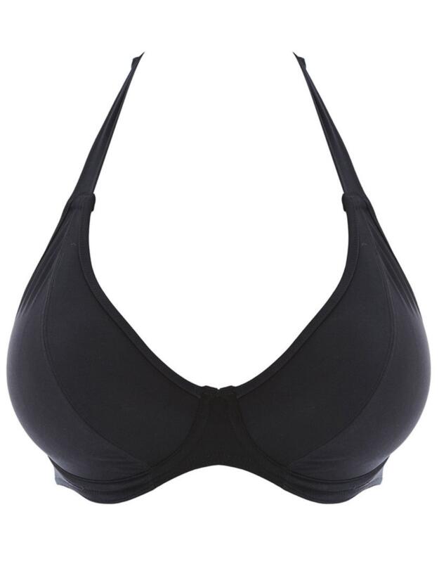 Freya Remix Underwired Padded Halterneck Bikini Top Black