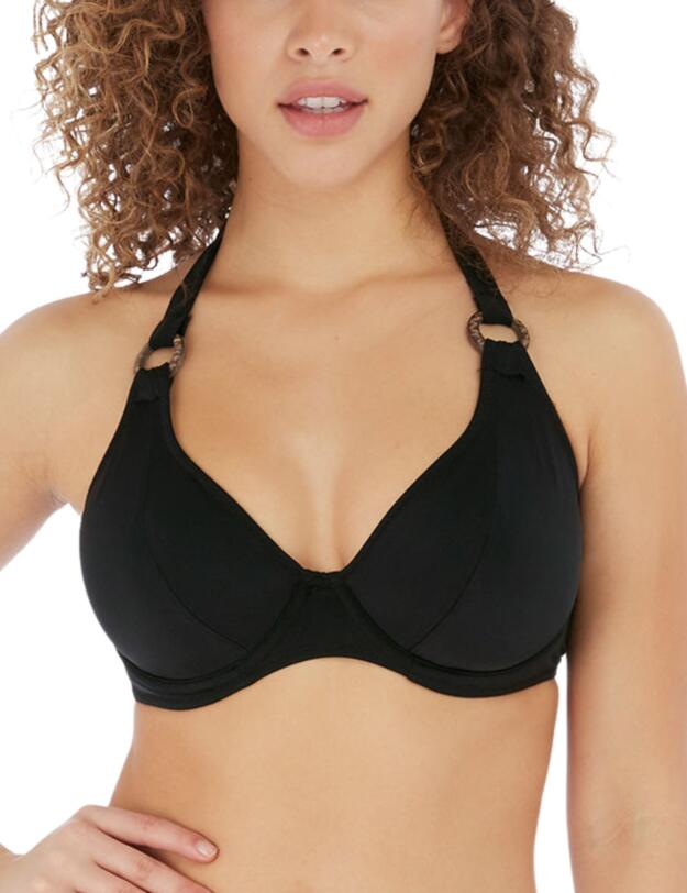Freya Coco Wave Halter Bikini Top Black 