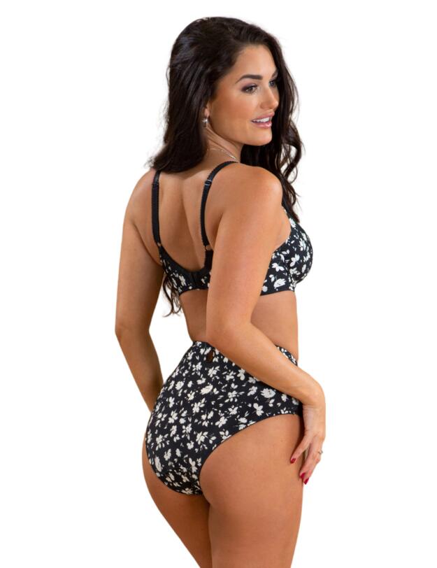 Pour Moi Aura Side Support Bra Black Floral