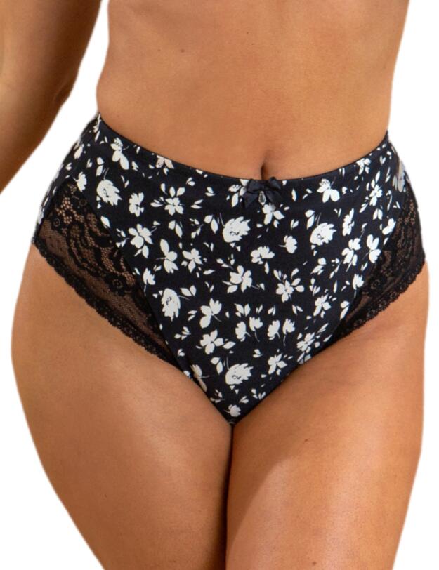 Pour Moi Aura Deep Briefs Black Floral