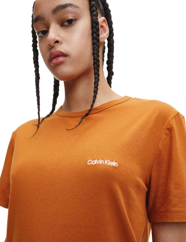 Calvin Klein Pure Cotton Short Sleeve Crew Neck Caramel Brown