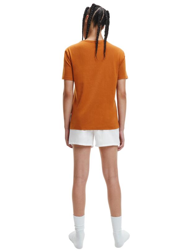 Calvin Klein Pure Cotton Short Sleeve Crew Neck Caramel Brown