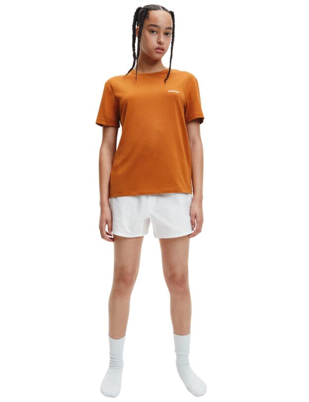 Calvin Klein Pure Cotton Short Sleeve Crew Neck Caramel Brown